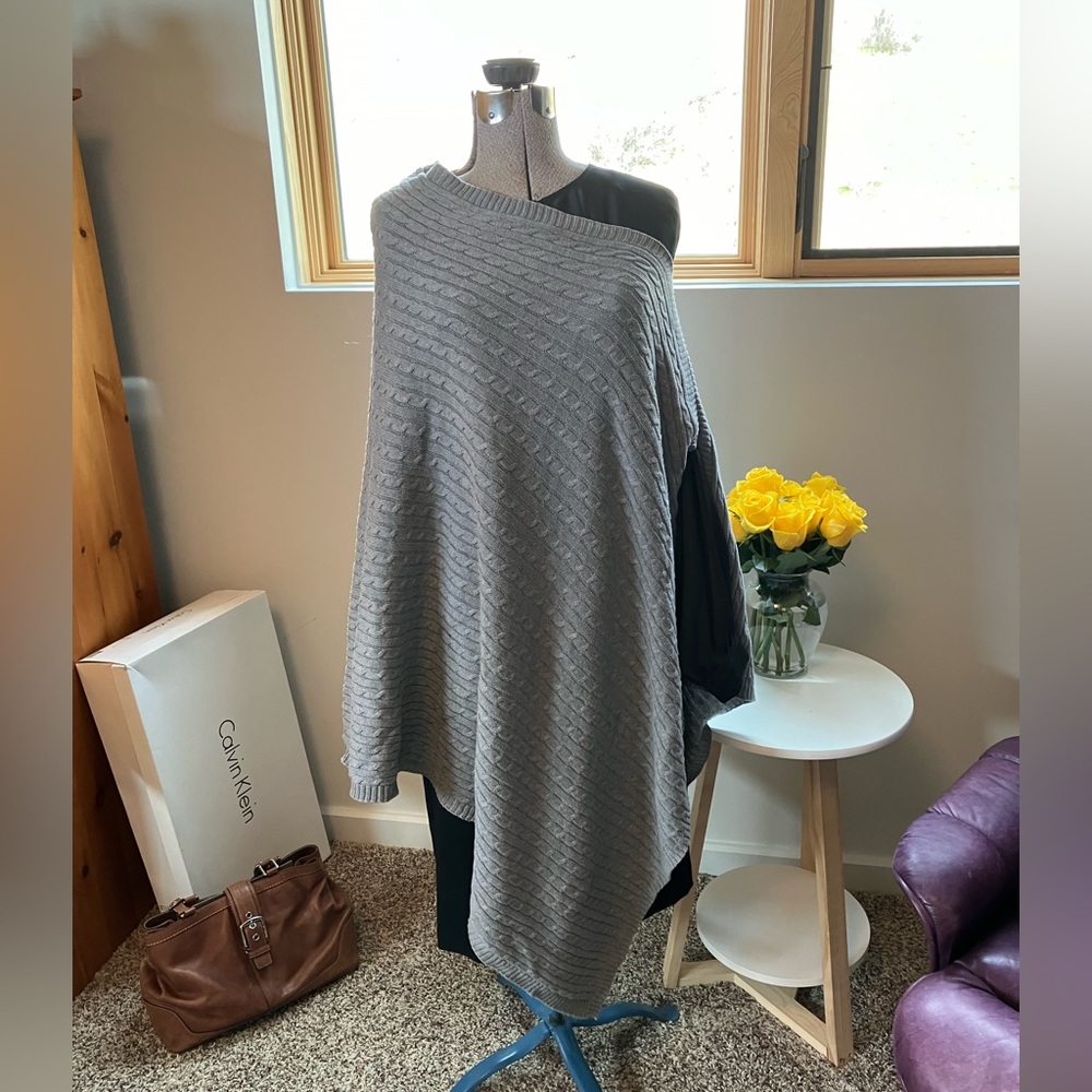 100% cotton off shoulder, one arm poncho/scarf. OS